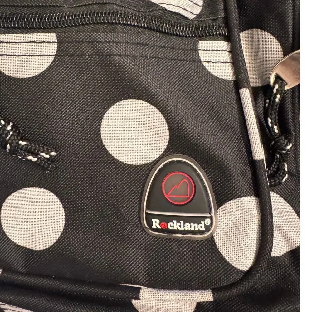 Rockland Black/White Polka Dot Duffel Travel Bag 18x10x8.5